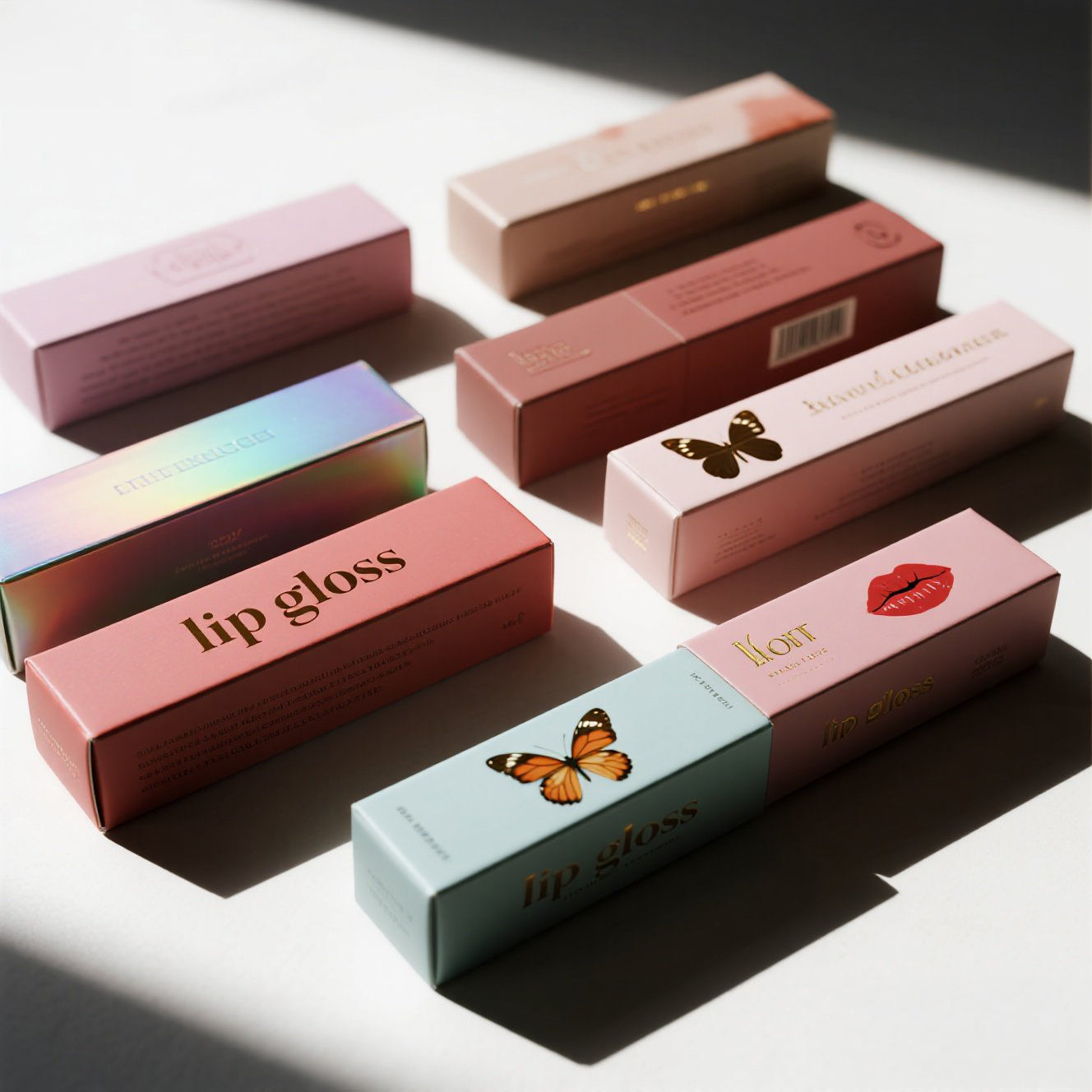 Custom Logo Soft Touch Finish Small Paper Boxes Template Custom for Liquid Lipstick Lip Gloss