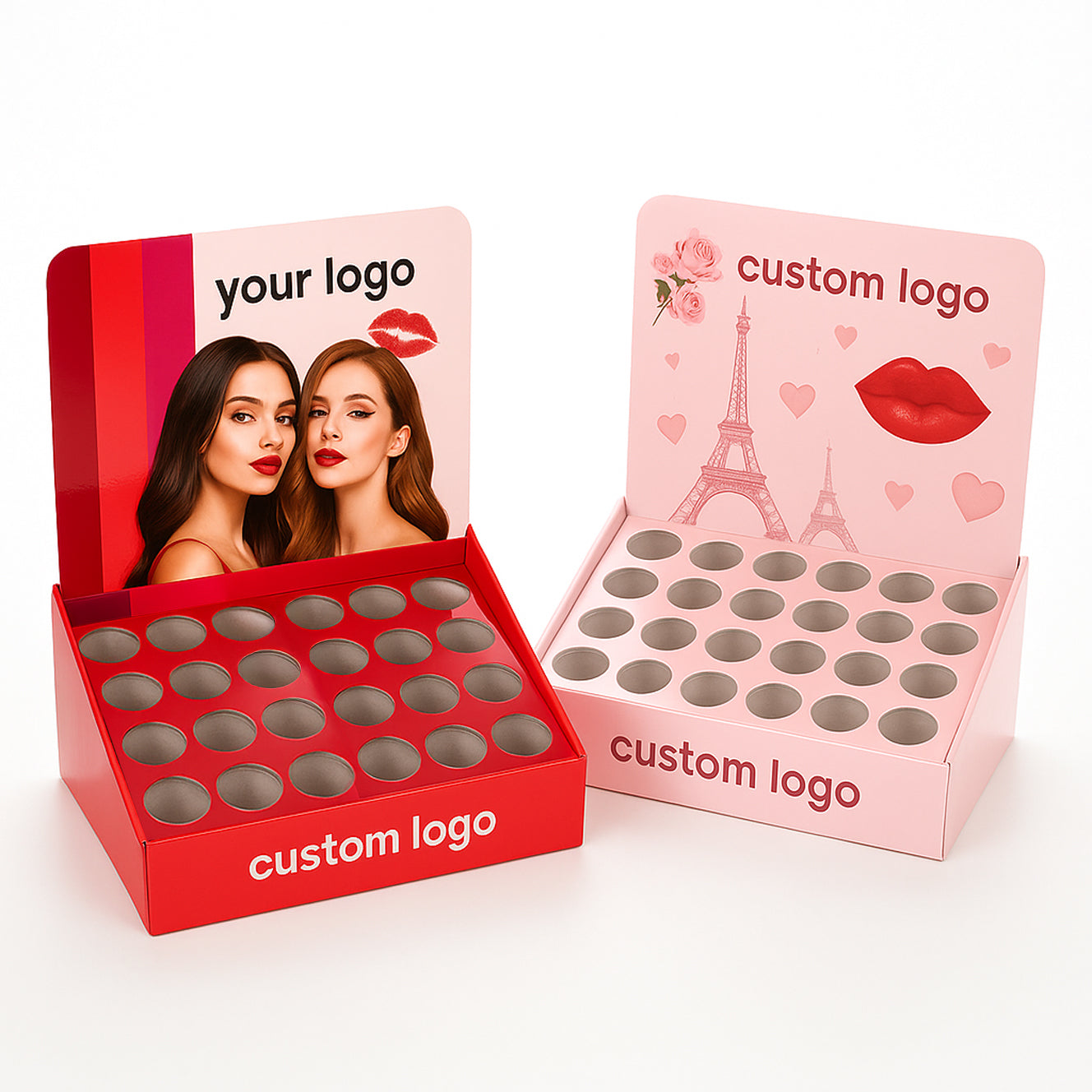 Custom High Luxury Cosmetic Paper Boxes Hanging Lipstick Makeup Storage case Box with logo