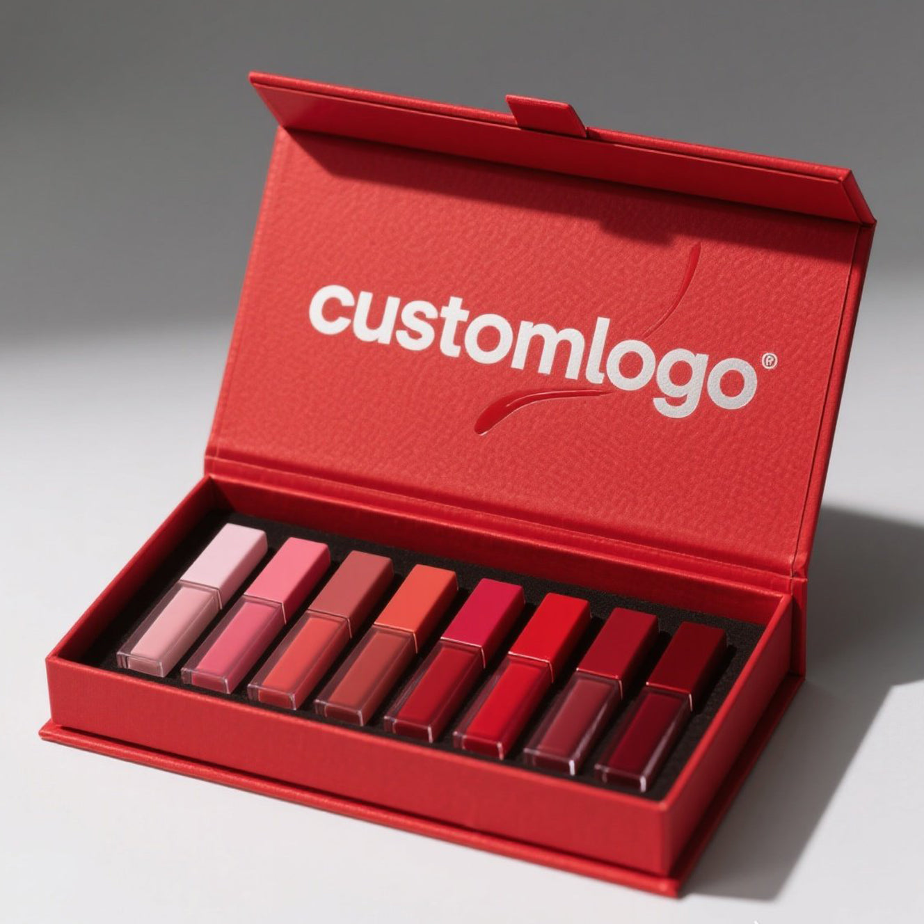 High Custom Luxury Gift Paper Makeup Magnetic Book Shape Lipstick Carton Box with Logo