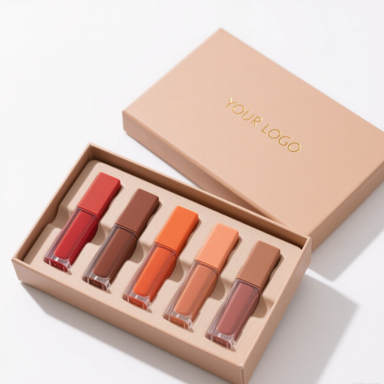 High-end Custom Luxury Colorful Liquid Lipstick Matte With Logo and Custom Top and Bottom Pape Box