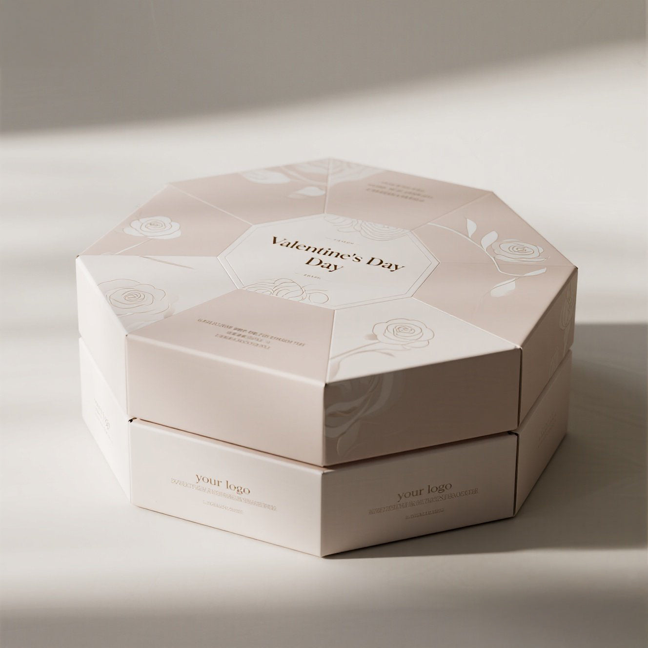 Custom Private Label Lipstick Cardboard Valentine's Day Rose Octagonal Lipstick Gift Per Boxes