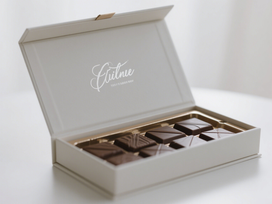 Artisanal Chocolate Cookie Cake Box with Custom Edible Ink Printing Packaging for Christmas Gift or Party Display Use