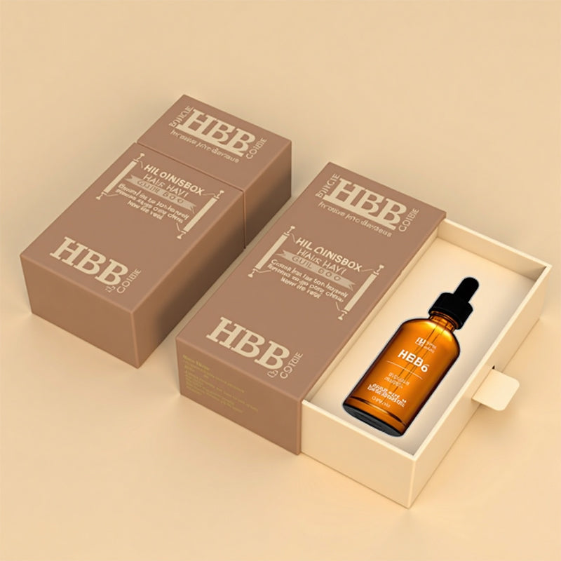 Luxury Custom Fashion Tincture Cardboard Drawer Box 30ml Essential Oil Dropper Bottle Skincare Packaging Beard Hair Oil Box