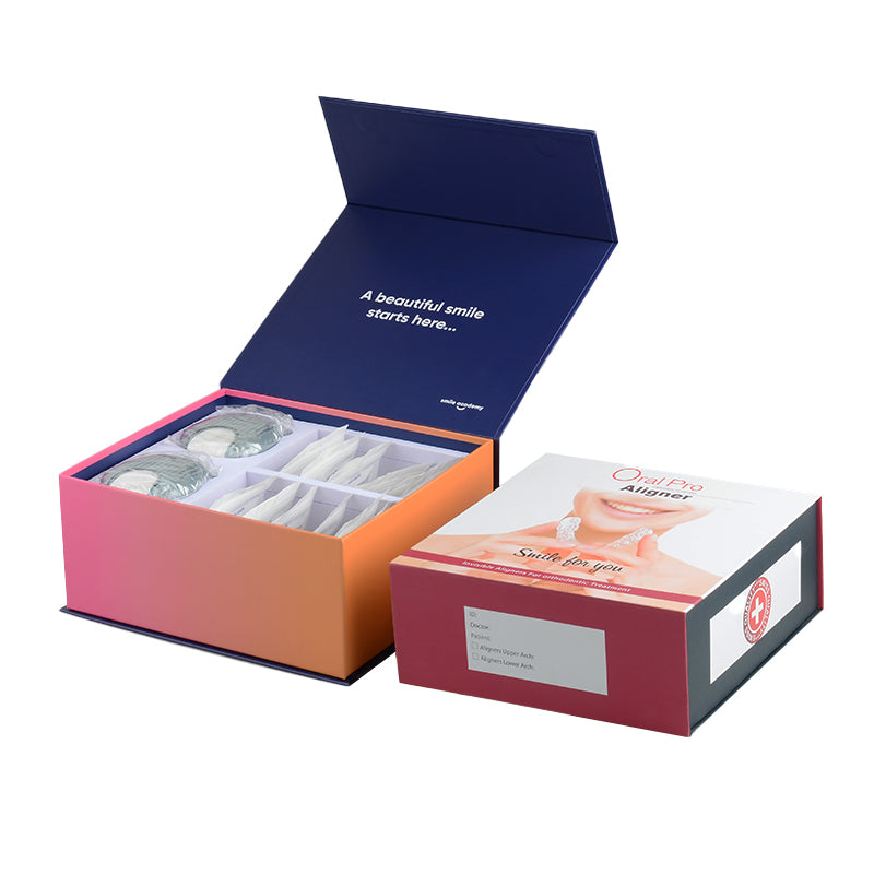 Packaging Box Factory Customized logo Caja Alineadores Dental Braces Kit Box Luxury Orthodontic Packaging Dental Aligner Box