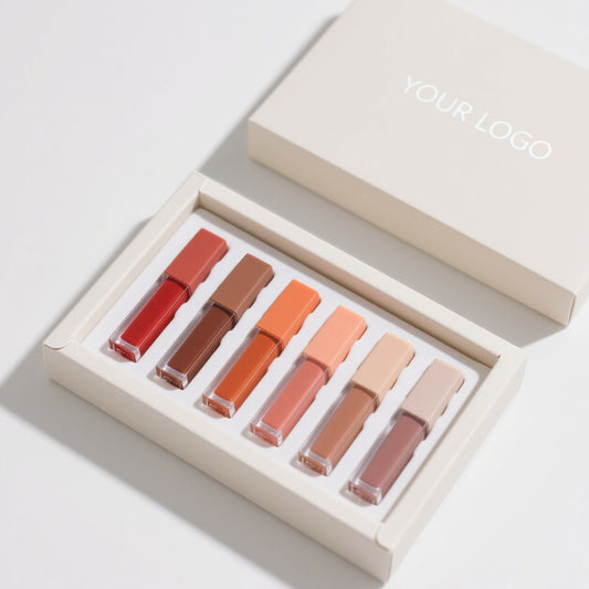 High-end Custom Luxury Colorful Liquid Lipstick Matte With Logo and Custom Top and Bottom Pape Box