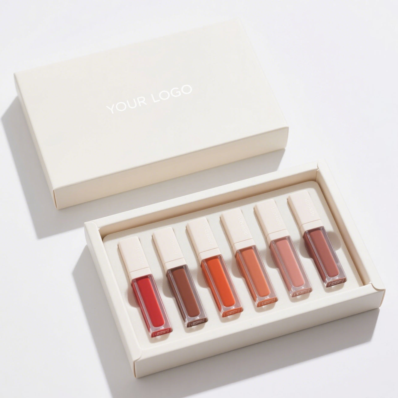 High-end Custom Luxury Colorful Liquid Lipstick Matte With Logo and Custom Top and Bottom Pape Box