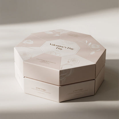 Custom Private Label Lipstick Cardboard Valentine's Day Rose Octagonal Lipstick Gift Per Boxes