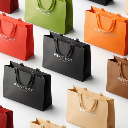 Custom Made Luxurious Packaging Paper Bag with Handle White Black Shopping Gift Paper Bags with Your Own logo
