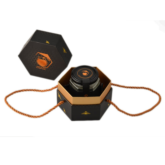 Custom Luxury Royal Hexagonal Honey Jar Comb Bee Paper Gift Honey Packaging Box for Sales