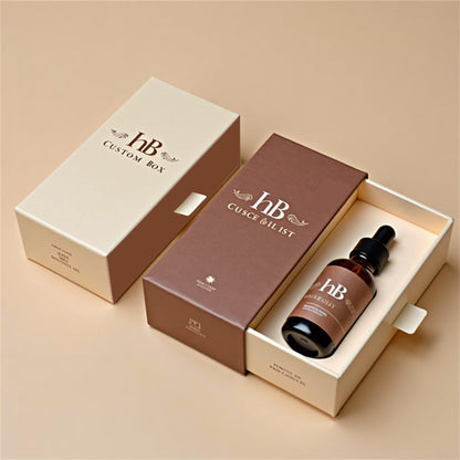 Luxury Custom Fashion Tincture Cardboard Drawer Box 30ml Essential Oil Dropper Bottle Skincare Packaging Beard Hair Oil Box