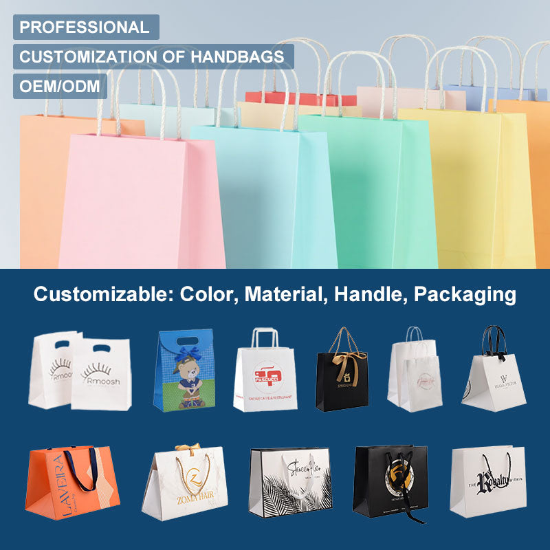 Custom Made Luxurious Packaging Paper Bag with Handle White Black Shopping Gift Paper Bags with Your Own logo