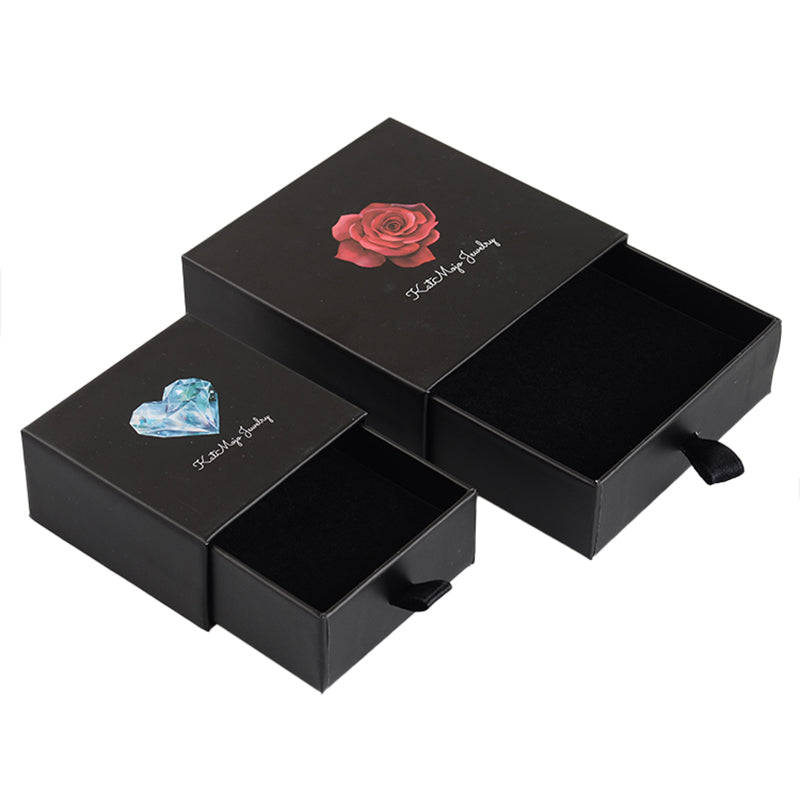 Custom Logo Drawer Sliding Cardboard Jewlery Gift Box Necklace Ring Bracelet Earring Packaging Box Paper Jewelry Box