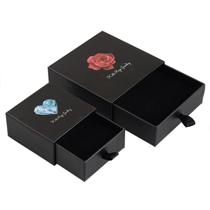 Custom Logo Drawer Sliding Cardboard Jewlery Gift Box Necklace Ring Bracelet Earring Packaging Box Paper Jewelry Box
