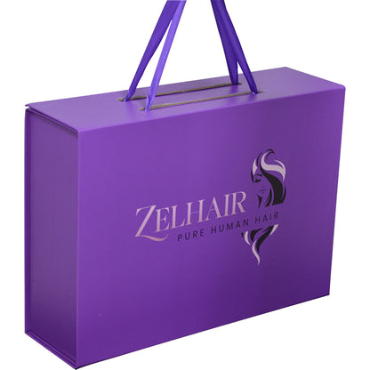Custom Logo Luxury Ribbon Hair Extensions Box Wig Packaging Magnetic Box