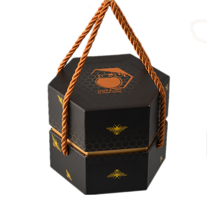 Custom Luxury Royal Hexagonal Honey Jar Comb Bee Paper Gift Honey Packaging Box for Sales