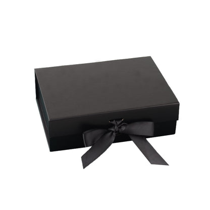 Wholesale Custom Black Packaging Box Gift Box Paper Magnet Folding Custom Boxes with logo Packaging with Black Ribbon