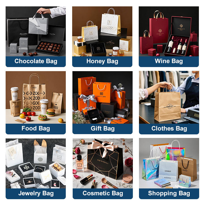 Custom Made Luxurious Packaging Paper Bag with Handle White Black Shopping Gift Paper Bags with Your Own logo