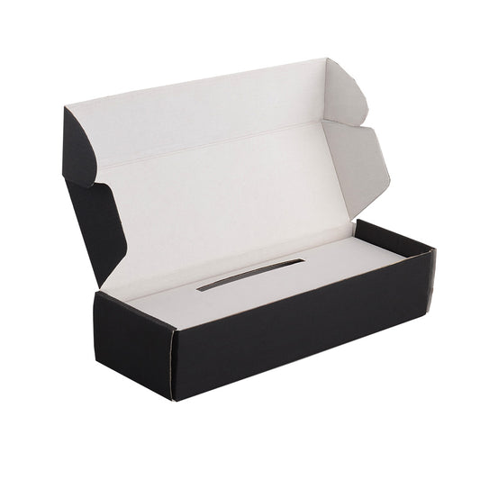 Eco Friendly Folding Cardboard Paper Gift Box Black Flat Pack Packaging for Wedding or Business Wrapping Use